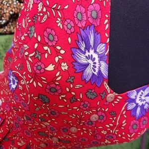 NWT Kirundo red floral bohemian ruffle sundress